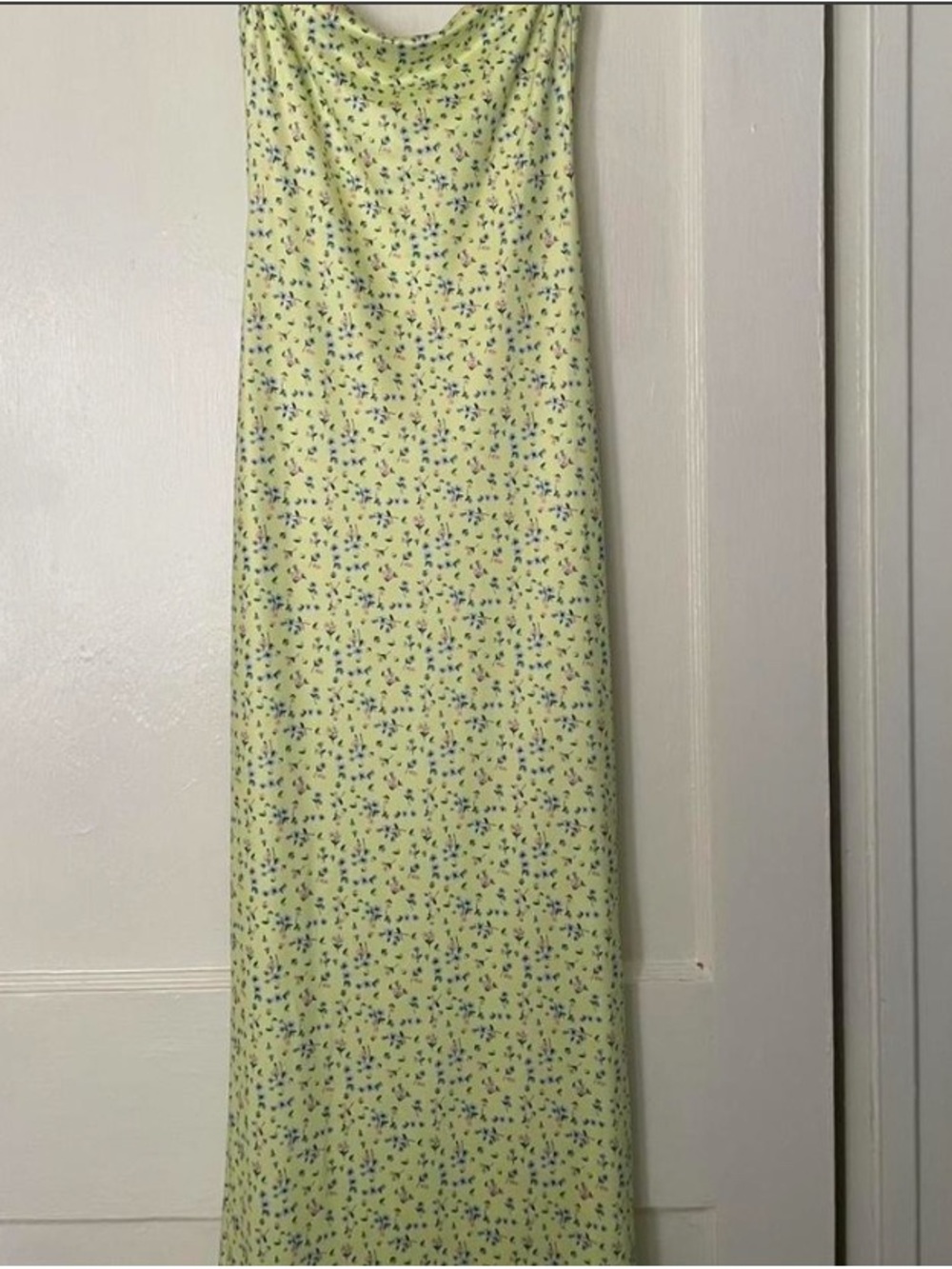 Reformation Pale Yellow Floral Backless Cowl Slip Dress - Picture 2 of 6